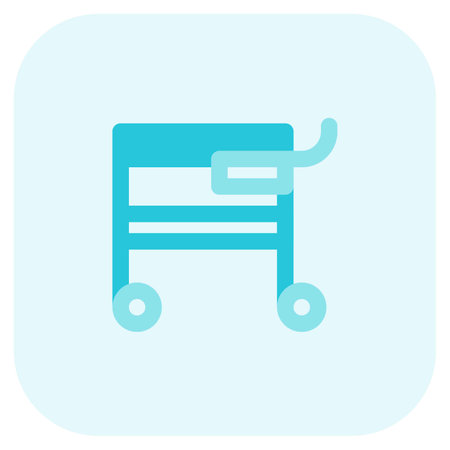 Instrument trolley, a medical tool with wheels.のイラスト素材