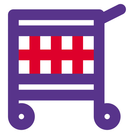 Multi-shelf linen trolley for keeping waste linens.のイラスト素材