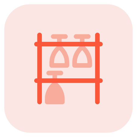 Maximize your storage with mounted glassware shelf.のイラスト素材