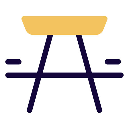 Picnic table with attached benches for seating.のイラスト素材
