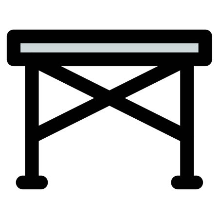 Outdoor cafes commonly use folding table.のイラスト素材