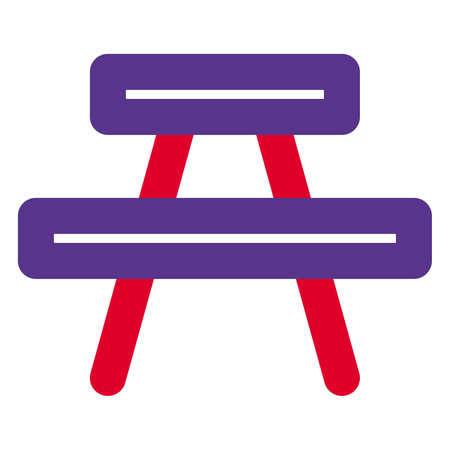 Picnic table designed for outdoor dining.のイラスト素材