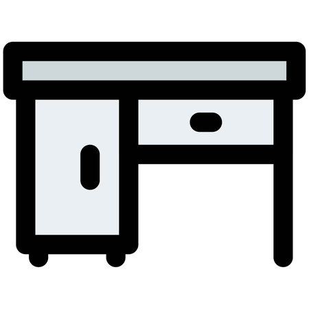 Office desk with dual drawers storage.のイラスト素材