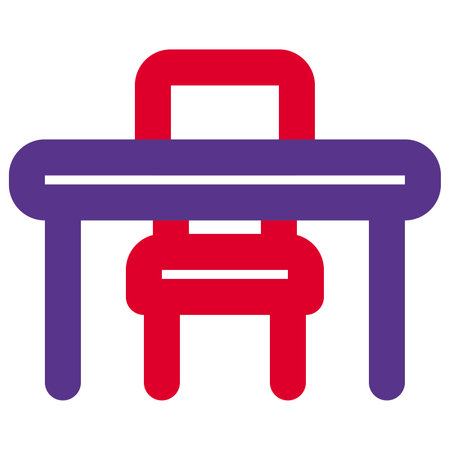 Set of desk and chair for writingのイラスト素材