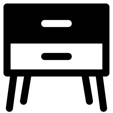 Wooden sideboard or table with drawers.のイラスト素材