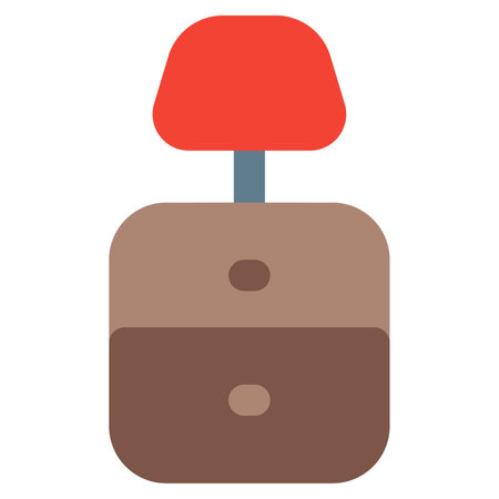 Side table with lamp used as nightstand.のイラスト素材