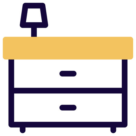 Sideboard cabinet with a desk lampのイラスト素材