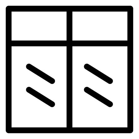 Double panel glass sliding window.のイラスト素材