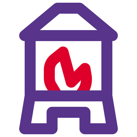 Enclosed setup of fire pit for indoors.のイラスト素材