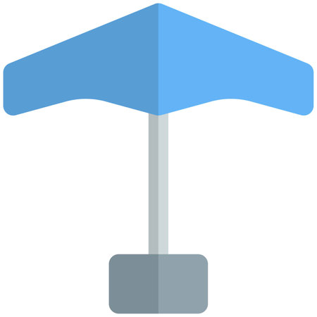 Big-size umbrella hung on a stand.のイラスト素材