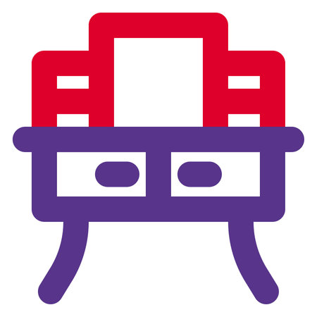 Vanity or dressing table with stylish mirror.のイラスト素材