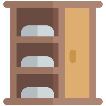 Hinged wardrobe, a space efficient furniture.のイラスト素材