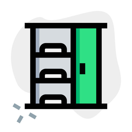 Hinged wardrobe, a space efficient furniture.のイラスト素材
