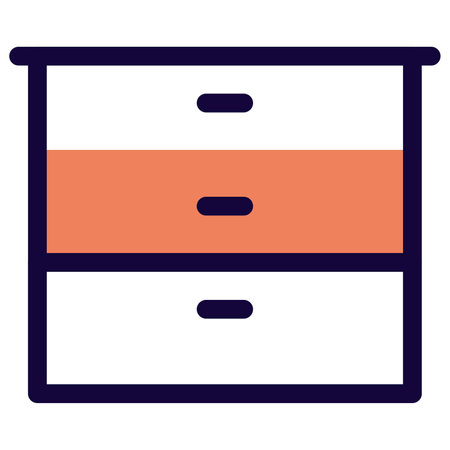 Kitchen cabinet with multiple drawers.のイラスト素材