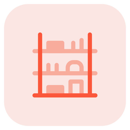 Open rack shelf used as interior decorのイラスト素材