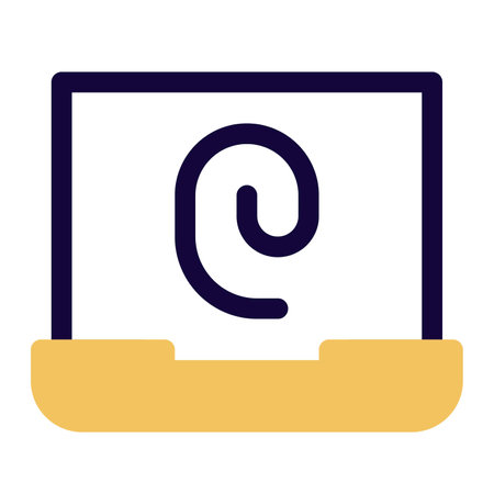 Fingerprint lock system installed in laptop.のイラスト素材