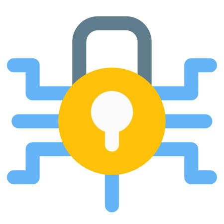 Padlock encryption for cyber protection.のイラスト素材
