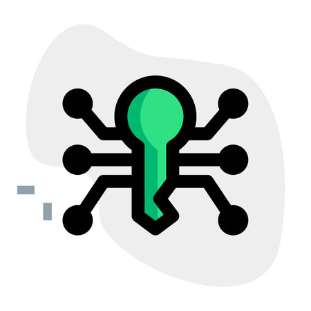 An electronic key or biometric for high safety.のイラスト素材