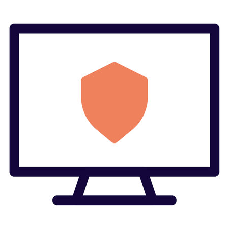 Computer protected with cyber security system.のイラスト素材