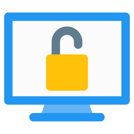 Unlocked computer, easy to access.のイラスト素材