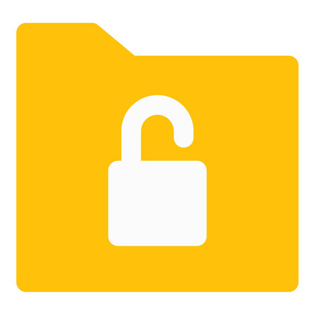 Unlocked folder, files are accessible to all users.のイラスト素材