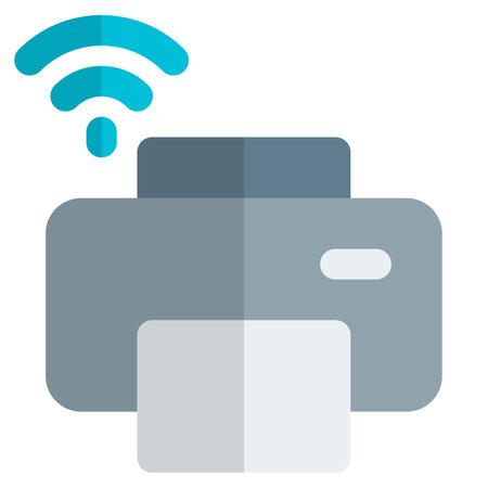 Electronic printer functions via wifi connectionのイラスト素材