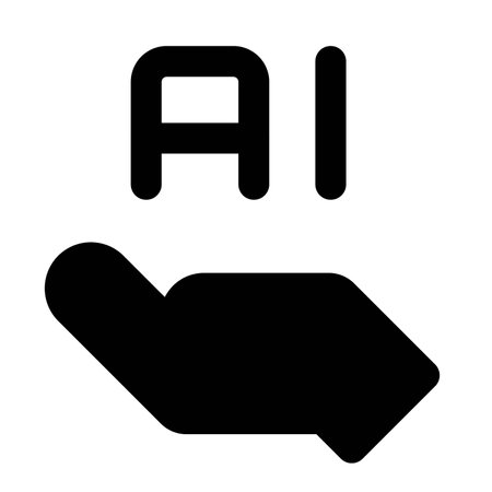 Hand holding a component of artificial intelligence.のイラスト素材