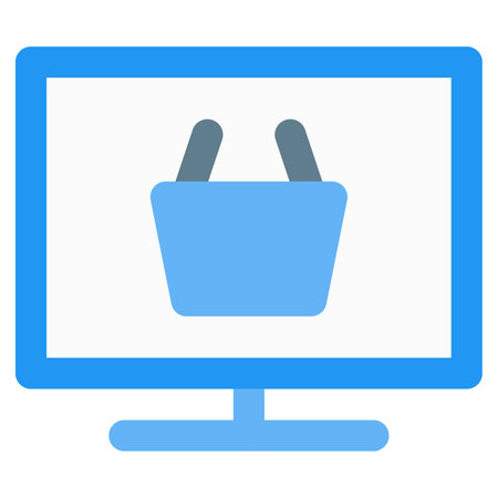 Online shopping site visible on desktopのイラスト素材