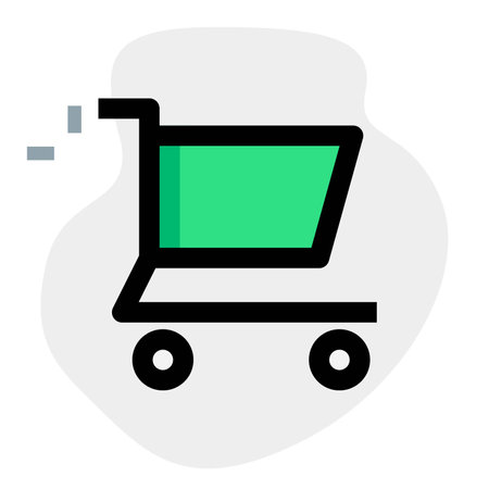 Wheel equipped cart used during shoppingのイラスト素材