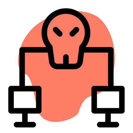 Skull corrupting network between systemsのイラスト素材