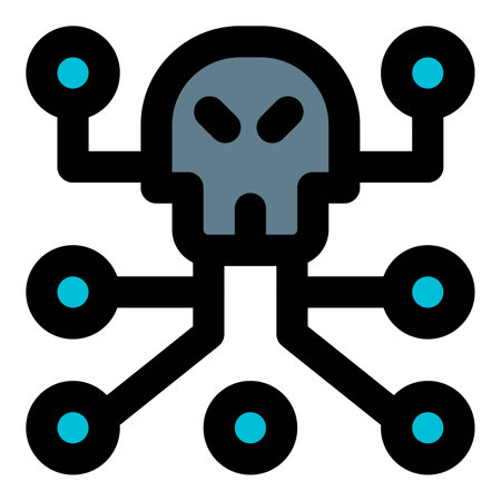 Illegal malicious activity in cyber network system.のイラスト素材
