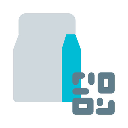 Qr code pasted on a take away packageのイラスト素材