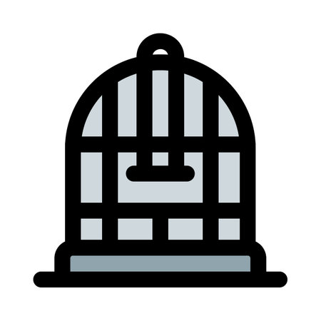 In pet store, vintage bird cage on sale.のイラスト素材