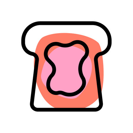 Bread with butter eaten in breakfast.のイラスト素材