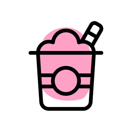 Frappe, an iced instant coffee drink.のイラスト素材