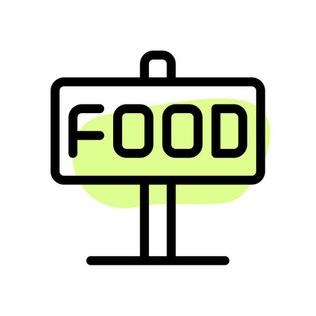 Sign board advertising food dine-in service.のイラスト素材