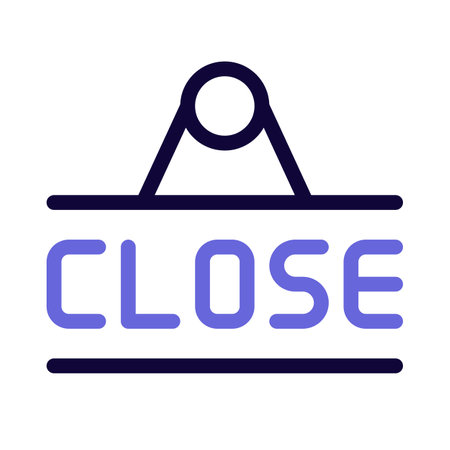 Hanging sign board indicating service close.のイラスト素材