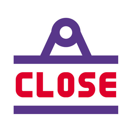 Hanging sign board indicating service close.のイラスト素材