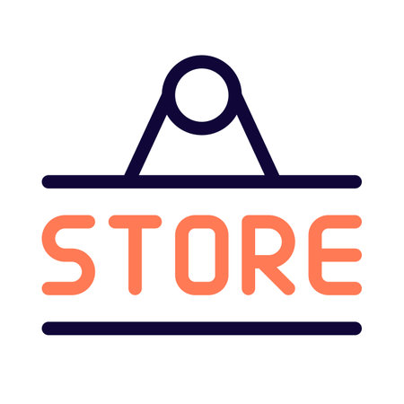 Hanging banner advertising a store.のイラスト素材
