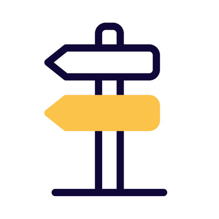 A road sign with guiding arrows.のイラスト素材