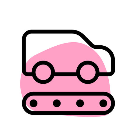 Automated assembly line for producing vehicles.のイラスト素材