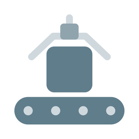 Conveyor belt utilize for packaging products.のイラスト素材