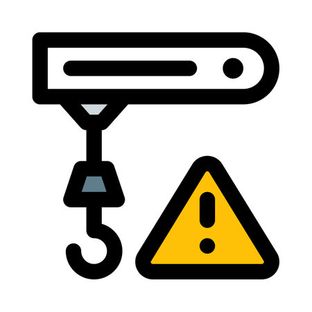 Crane equipped with warning indicators.のイラスト素材