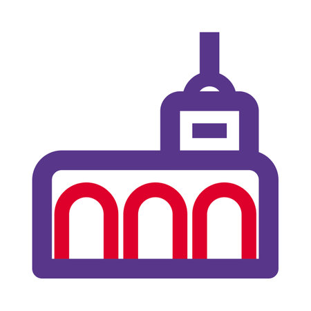 Stunning modern structure with several entrances.のイラスト素材