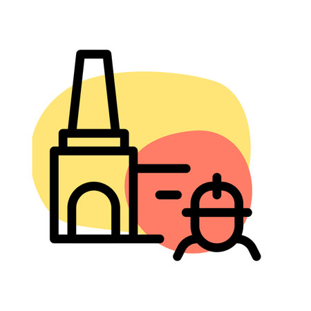 Workers at factories generate products.のイラスト素材