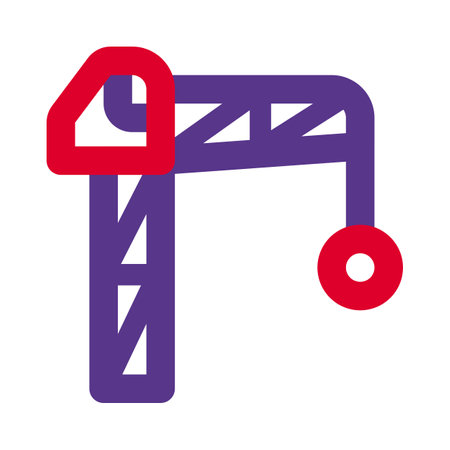 Crane with heavy wrecking ball for destruction.のイラスト素材