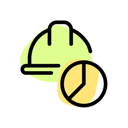Safety helmet pie chart prepared for mechanics.のイラスト素材