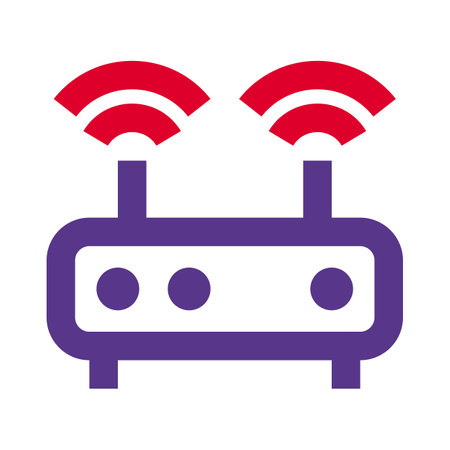 Double antenna internet router for better rangeのイラスト素材