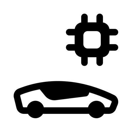 EV car with microchip embedded isolated on white backgroundのイラスト素材