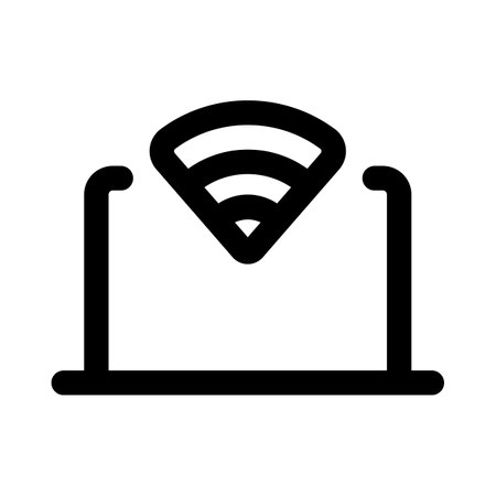 Wireless internet connection on a computer.のイラスト素材